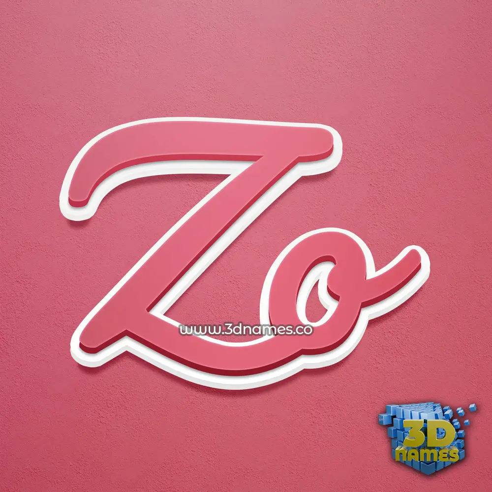 zo in Red Scribble style - 3D name wallpaper