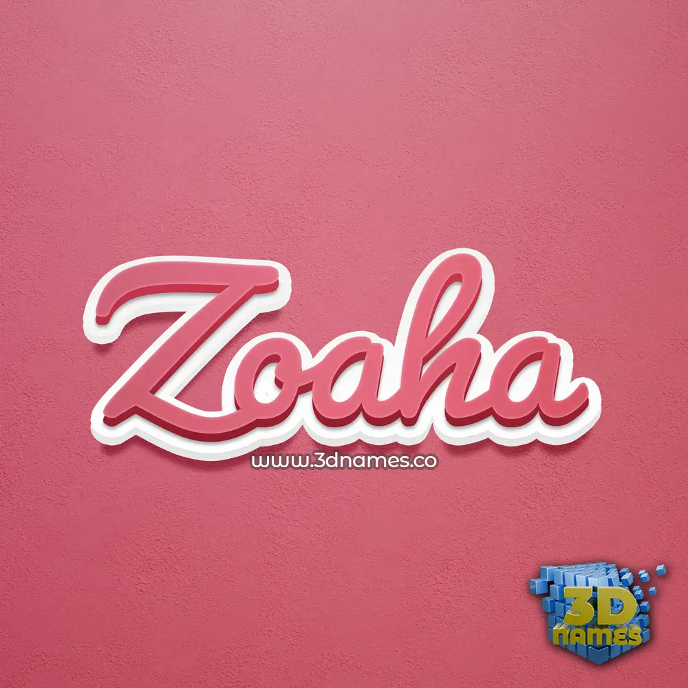 zoaha in Red Scribble style - 3D name wallpaper