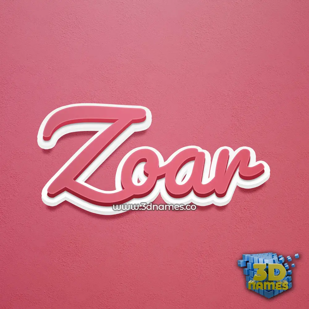 zoar in Red Scribble style - 3D name wallpaper