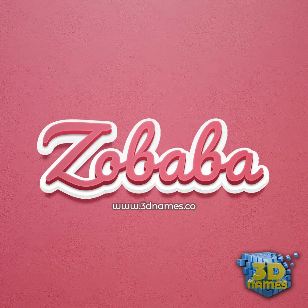 zobaba in Red Scribble style - 3D name wallpaper