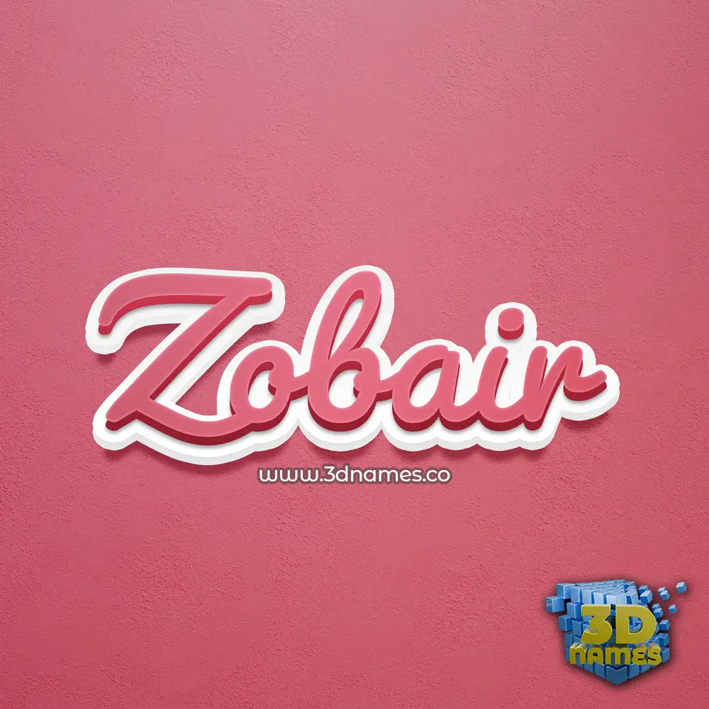 zobair in Red Scribble style - 3D name wallpaper
