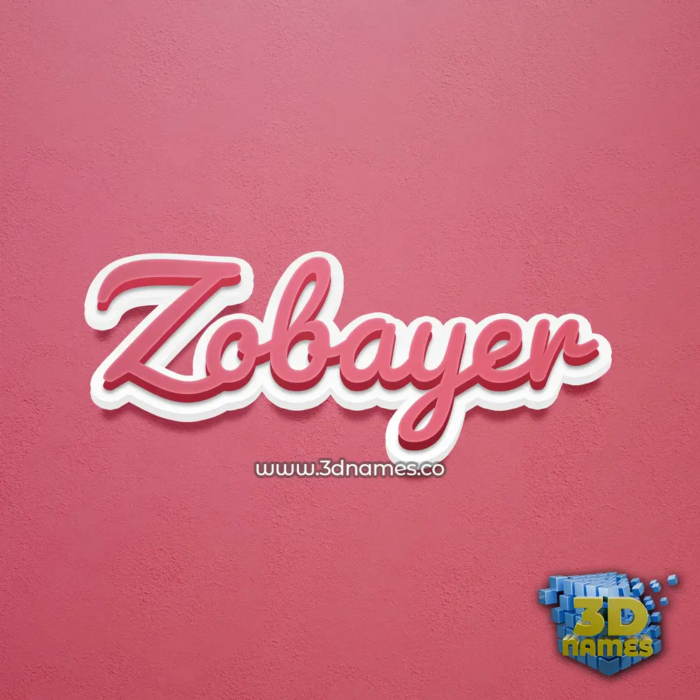 zobayer in Red Scribble style - 3D name wallpaper