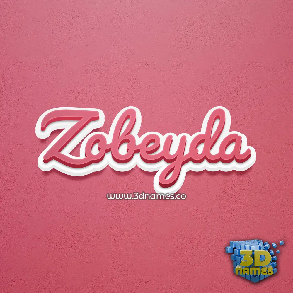 zobeyda in Red Scribble style - 3D name wallpaper