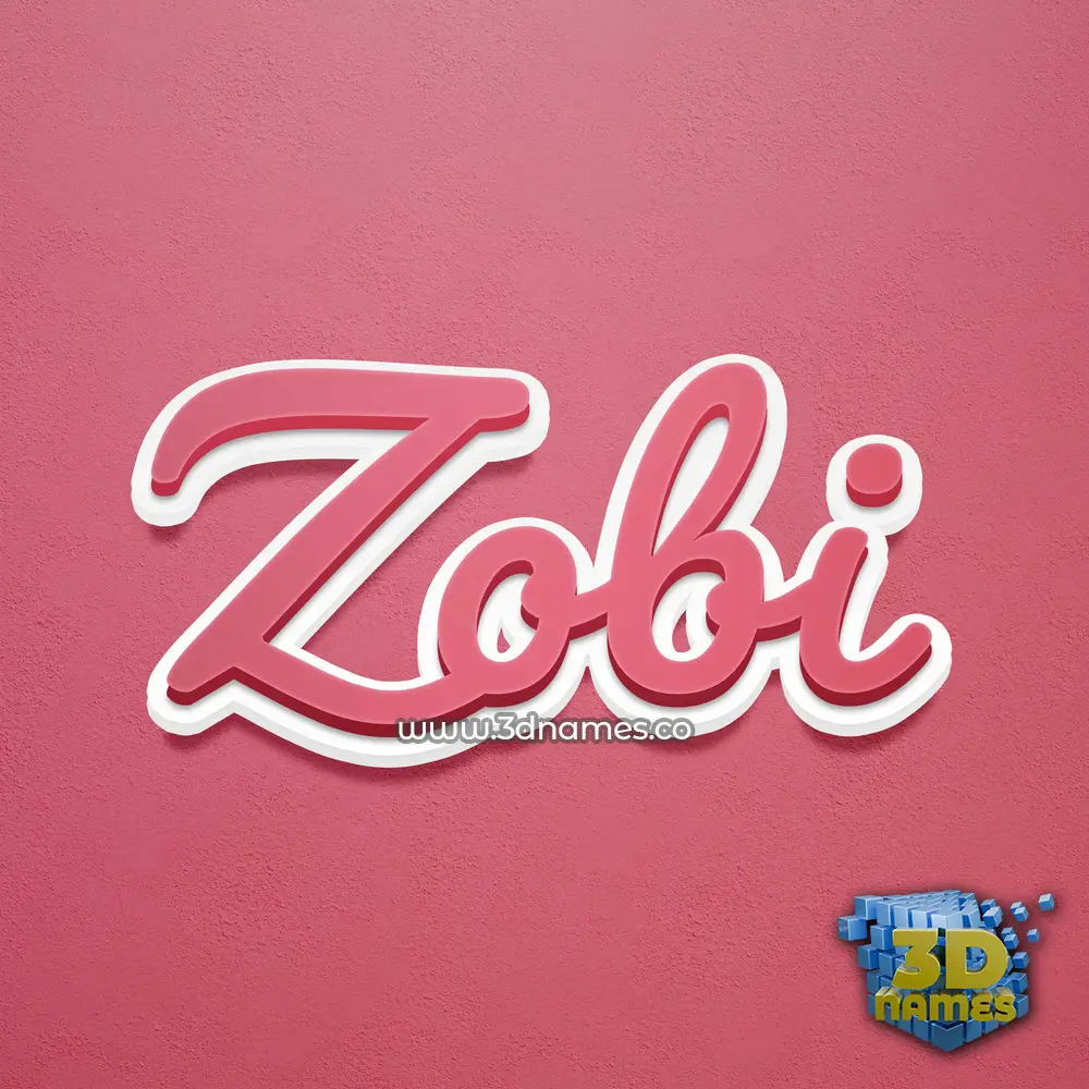 zobi in Red Scribble style - 3D name wallpaper
