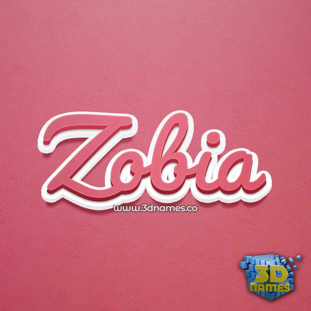 zobia in Red Scribble style - 3D name wallpaper