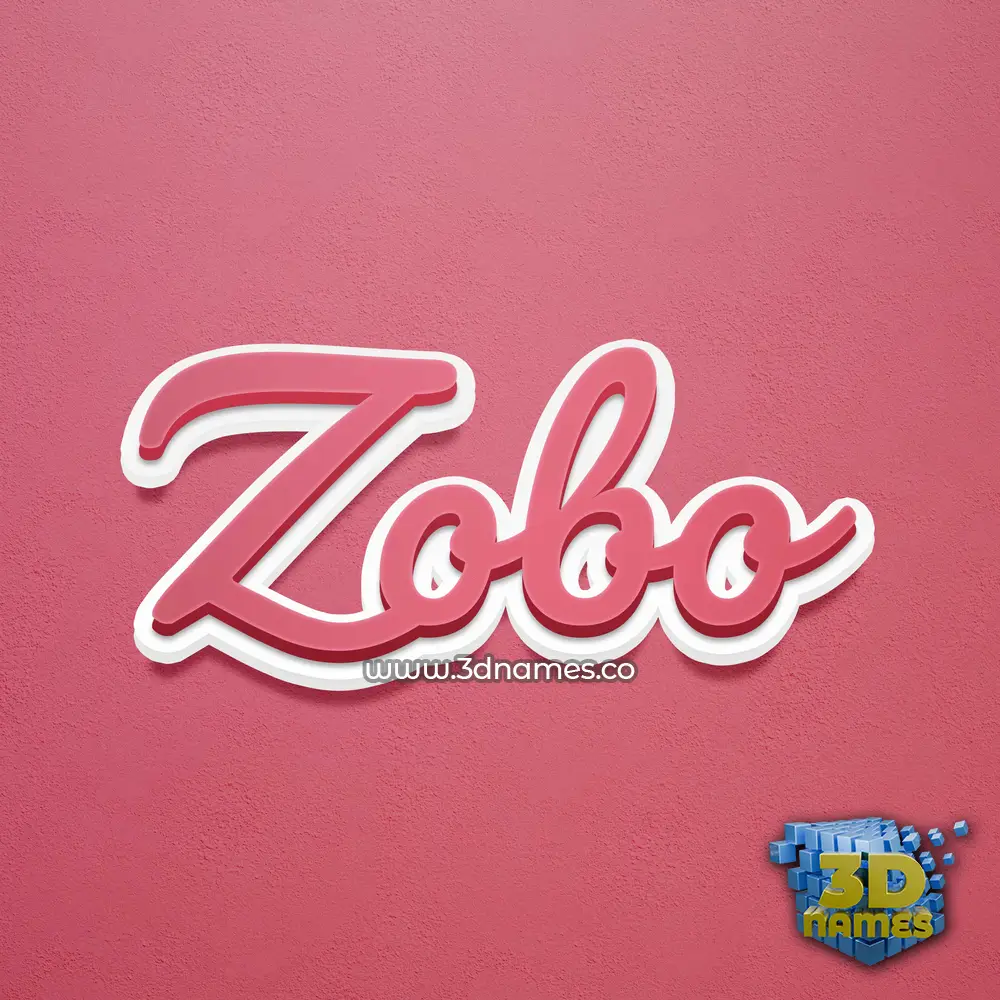 zobo in Red Scribble style - 3D name wallpaper