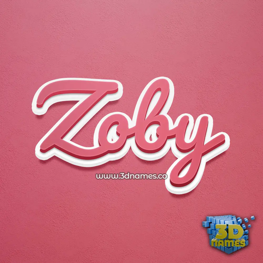 zoby in Red Scribble style - 3D name wallpaper