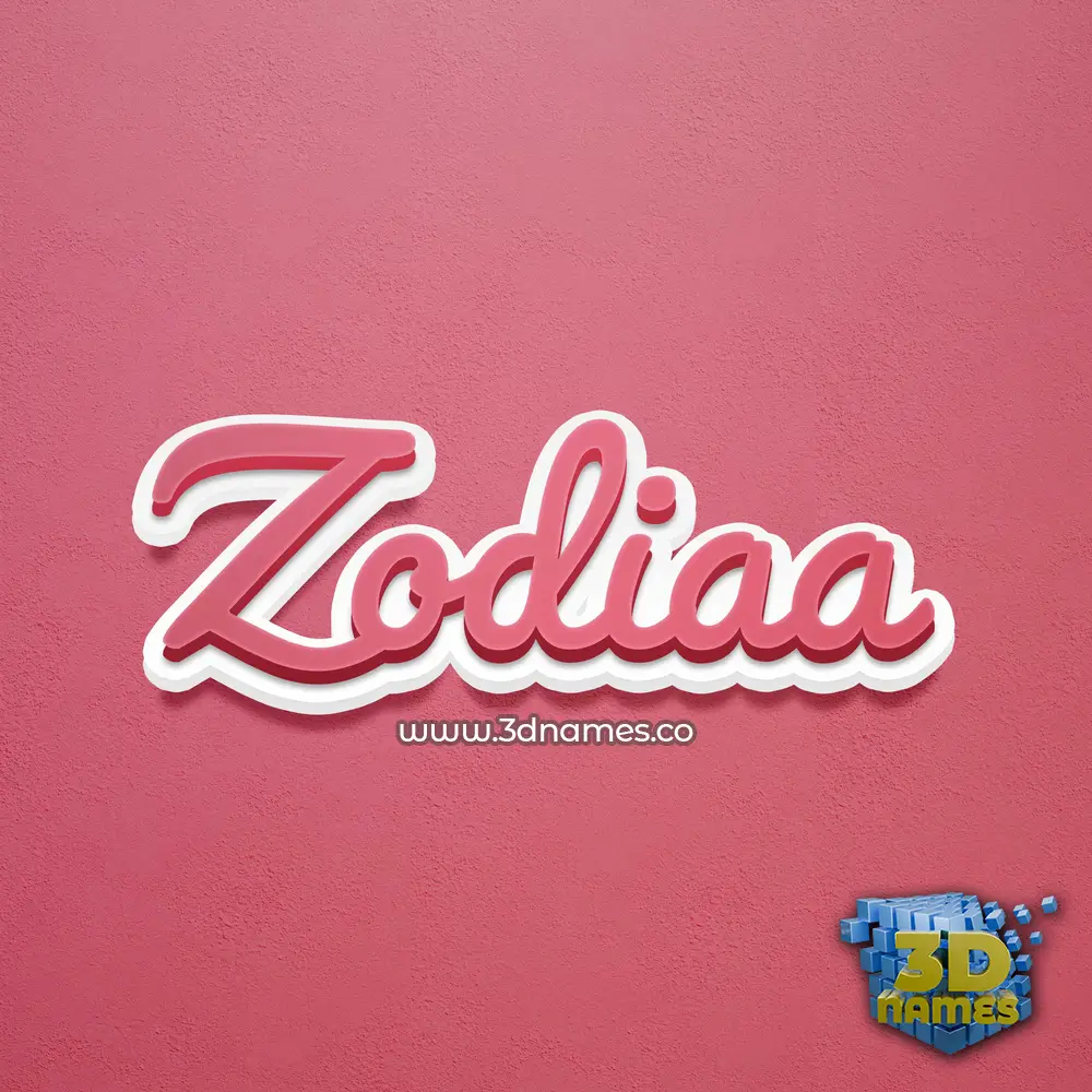 zodiaa in Red Scribble style - 3D name wallpaper