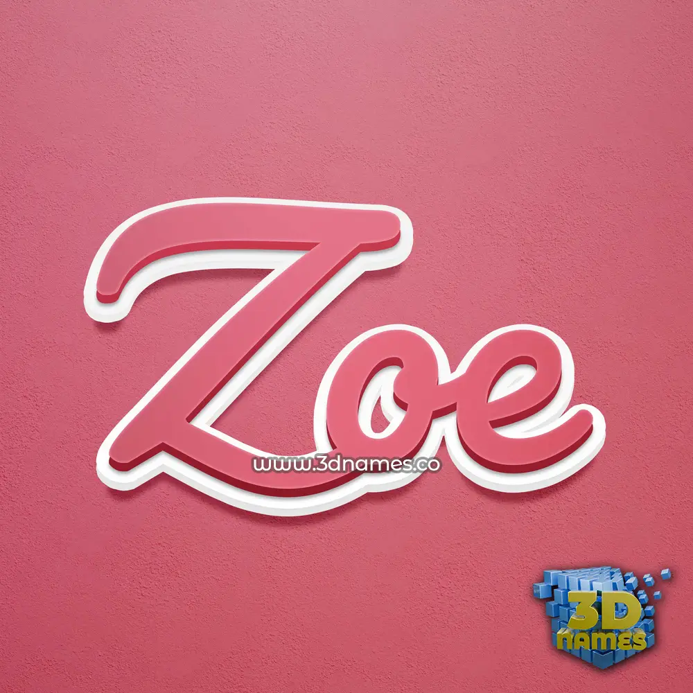 zoe in Red Scribble style - 3D name wallpaper
