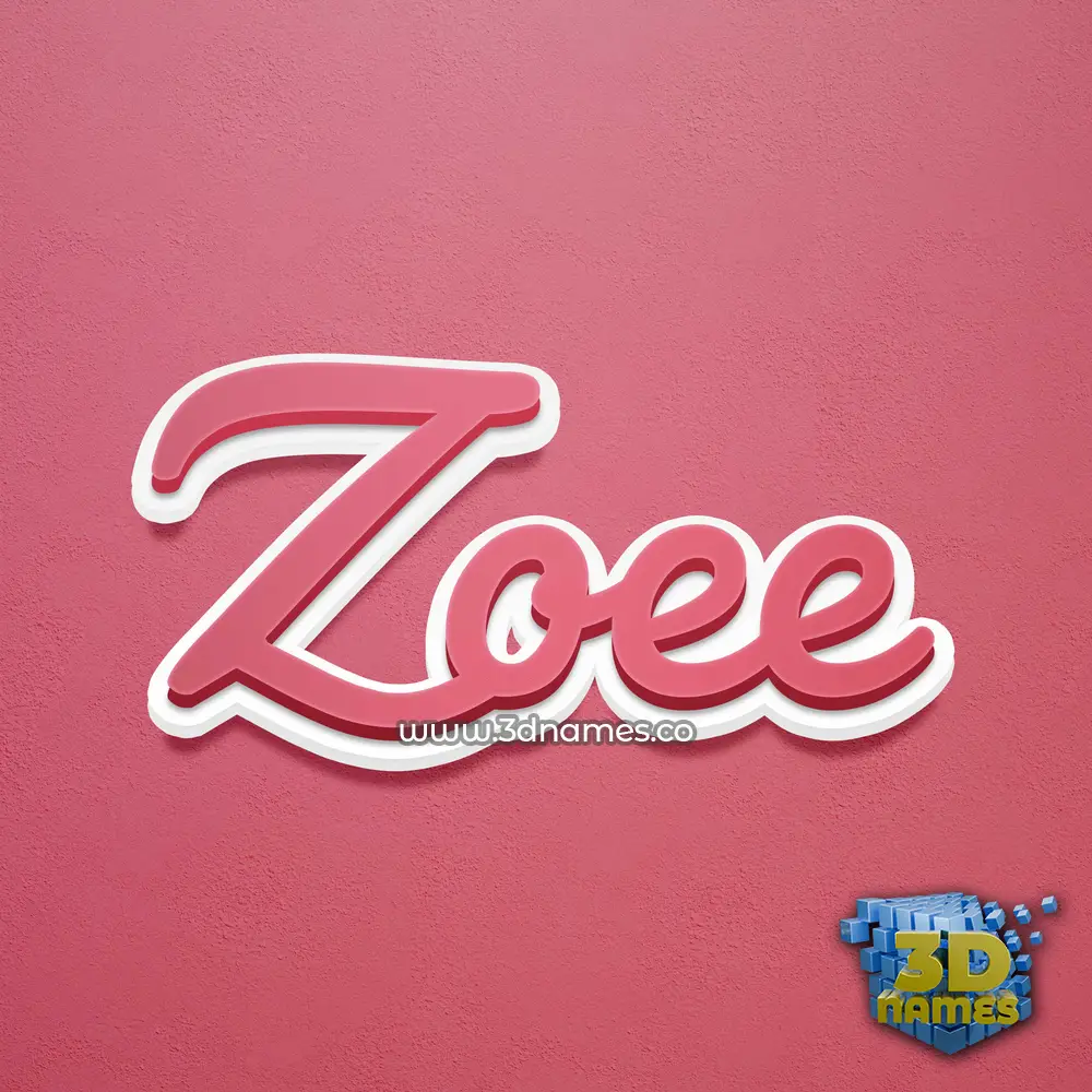 zoee in Red Scribble style - 3D name wallpaper