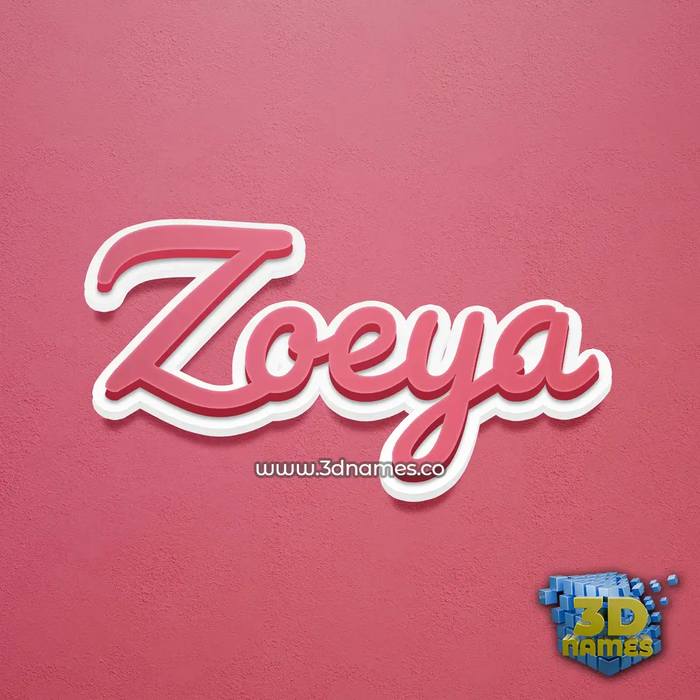 zoeya in Red Scribble style - 3D name wallpaper
