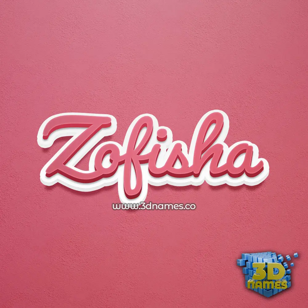 zofisha in Red Scribble style - 3D name wallpaper