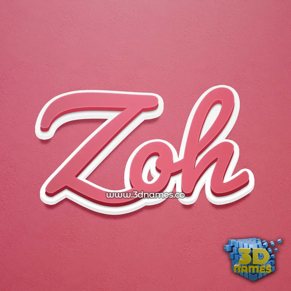 zoh in Red Scribble style - 3D name wallpaper