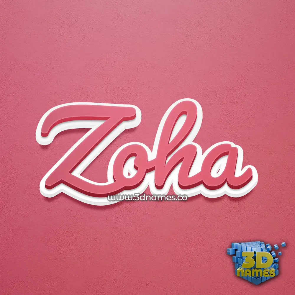 zoha in Red Scribble style - 3D name wallpaper