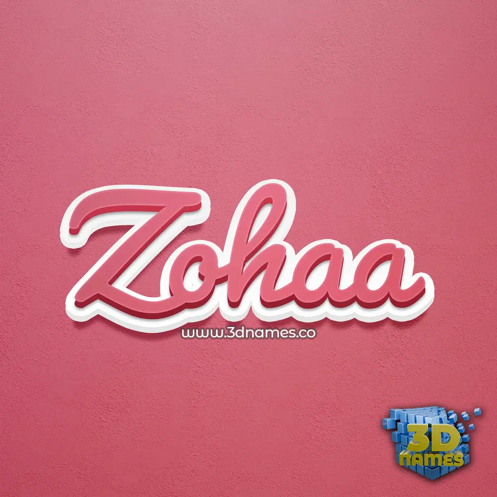 zohaa in Red Scribble style - 3D name wallpaper