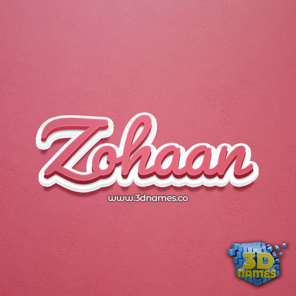 zohaan in Red Scribble style - 3D name wallpaper