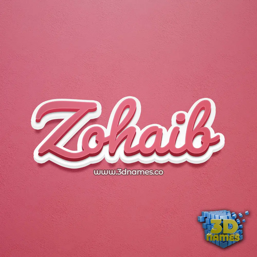 zohaib in Red Scribble style - 3D name wallpaper