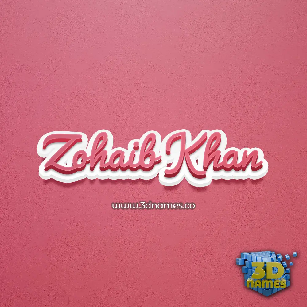 zohaib khan in Red Scribble style - 3D name wallpaper