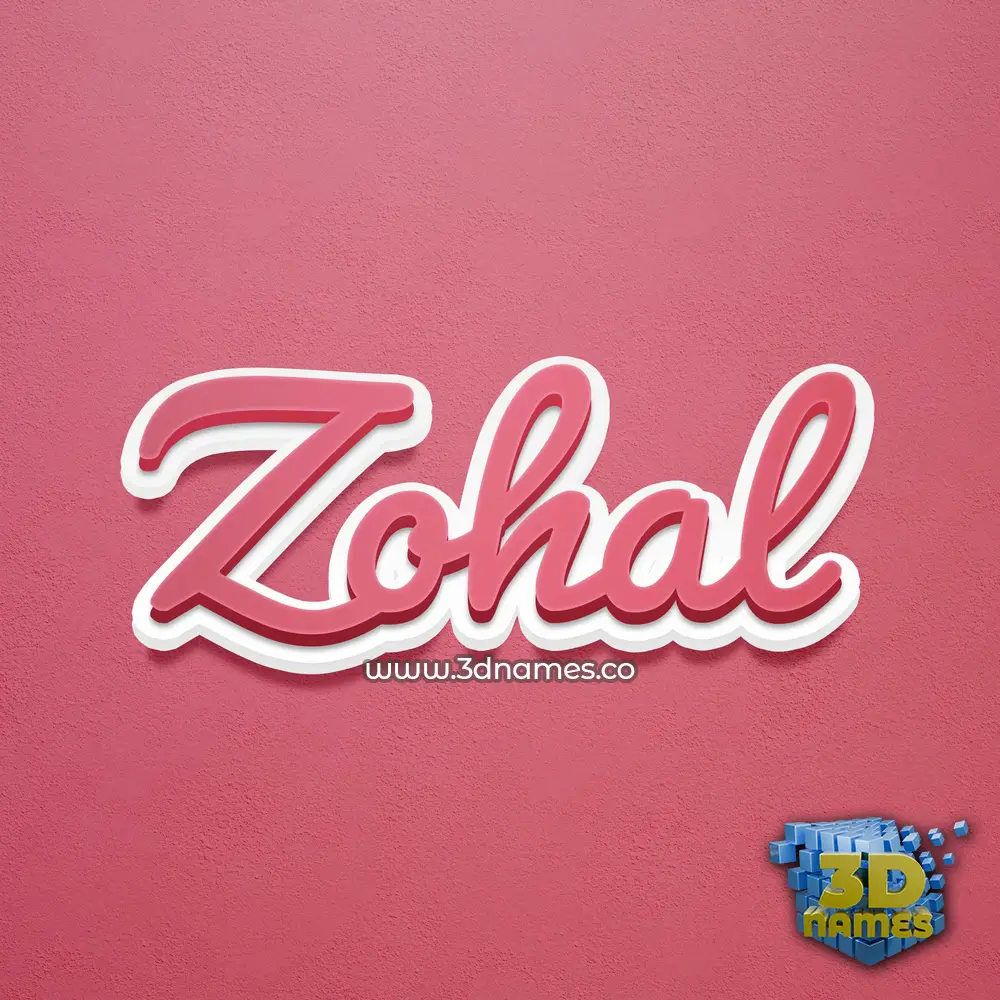 zohal in Red Scribble style - 3D name wallpaper
