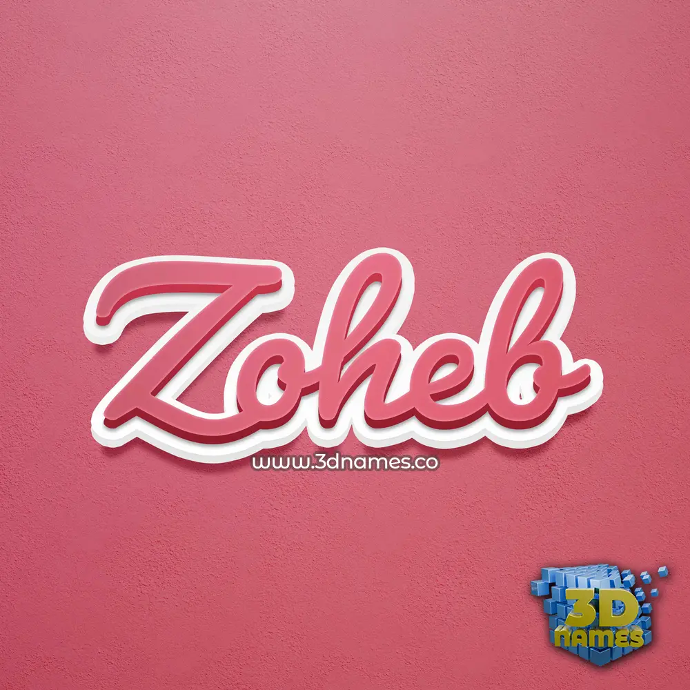 zoheb in Red Scribble style - 3D name wallpaper