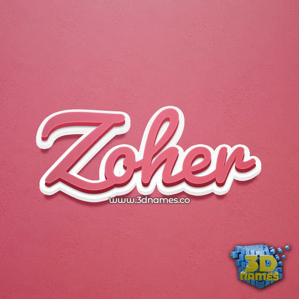 zoher in Red Scribble style - 3D name wallpaper