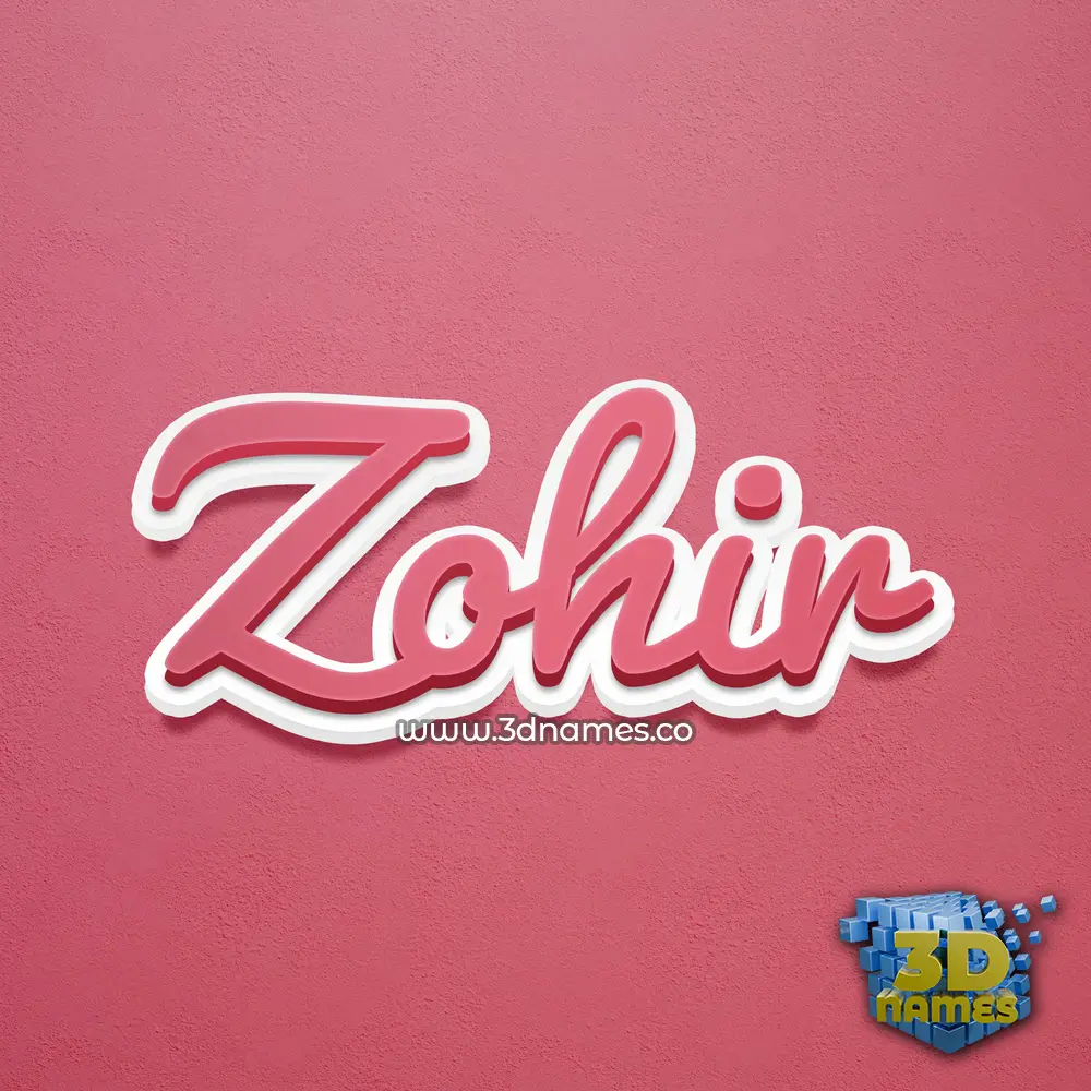 zohir in Red Scribble style - 3D name wallpaper
