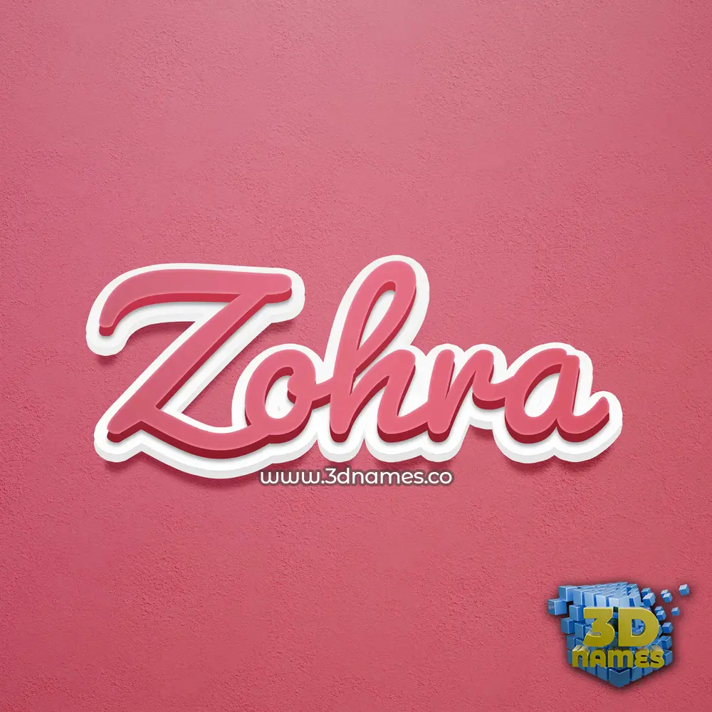 zohra in Red Scribble style - 3D name wallpaper