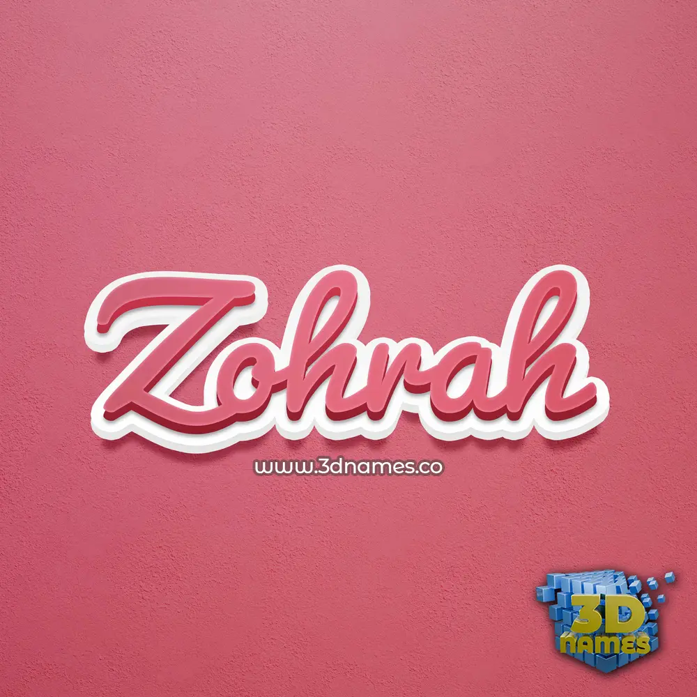 zohrah in Red Scribble style - 3D name wallpaper