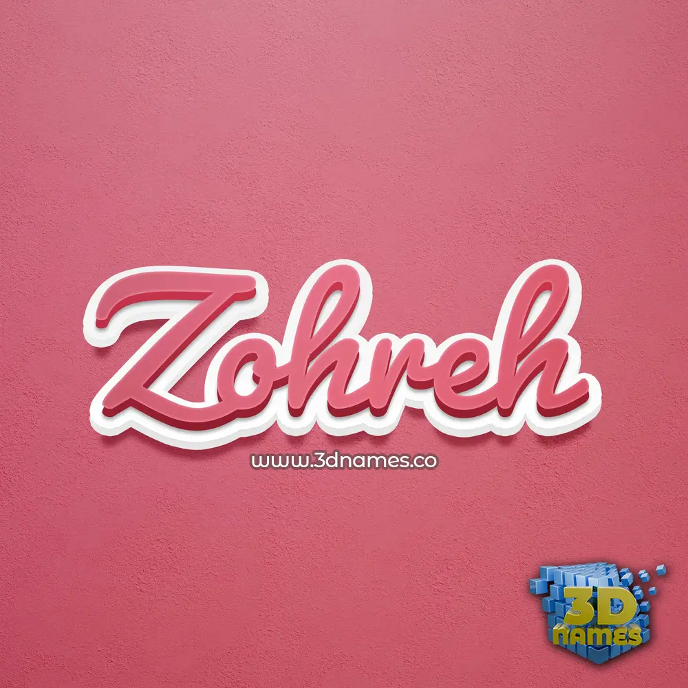 zohreh in Red Scribble style - 3D name wallpaper
