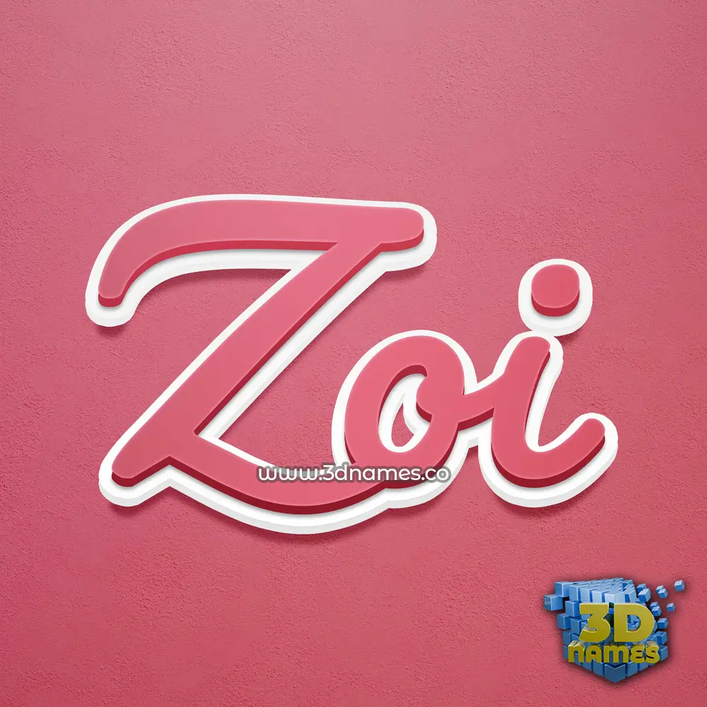 zoi in Red Scribble style - 3D name wallpaper