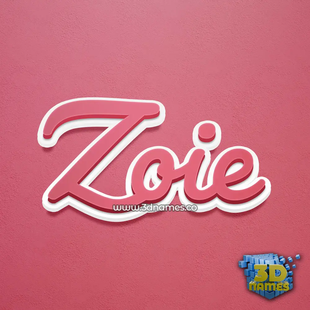 zoie in Red Scribble style - 3D name wallpaper