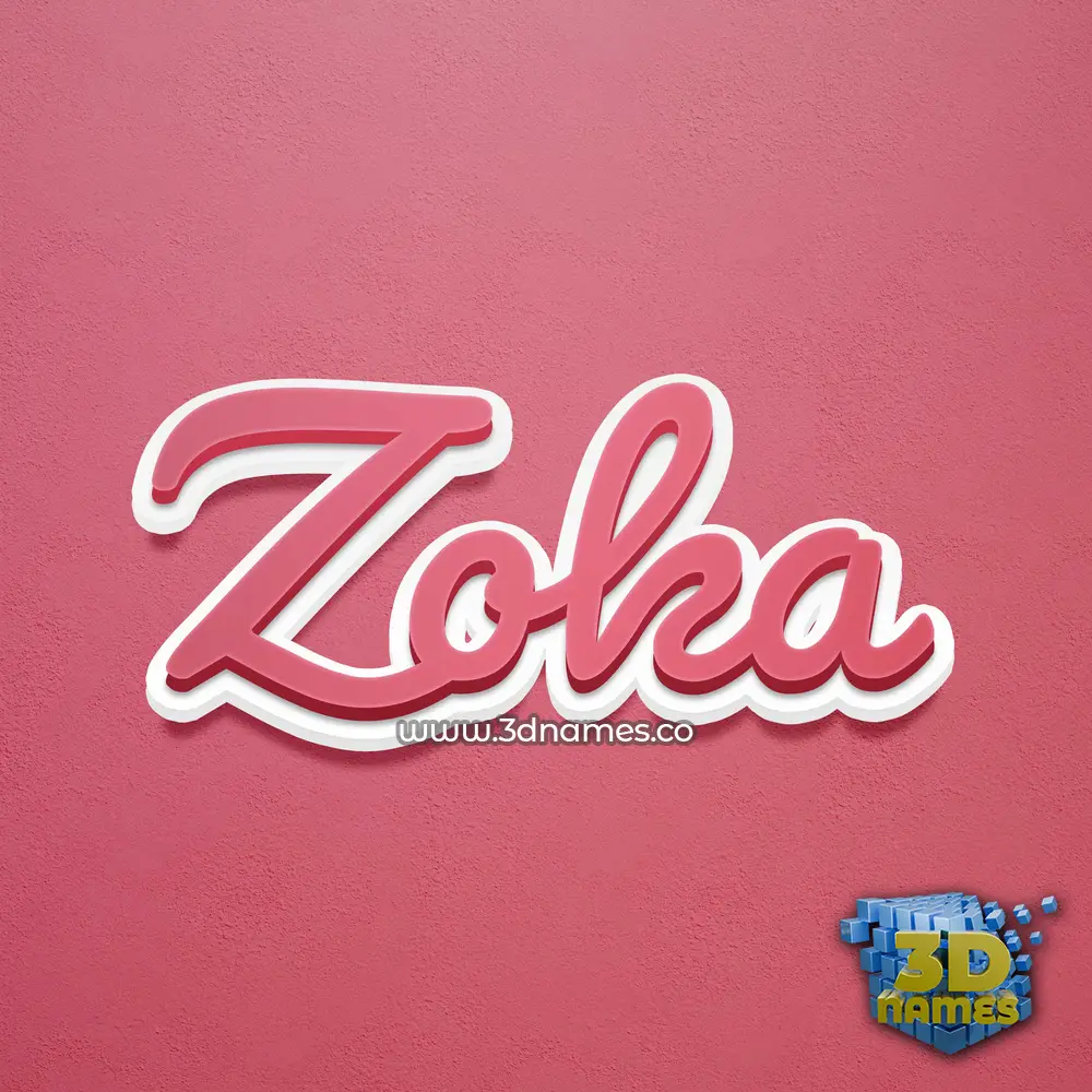 zoka in Red Scribble style - 3D name wallpaper