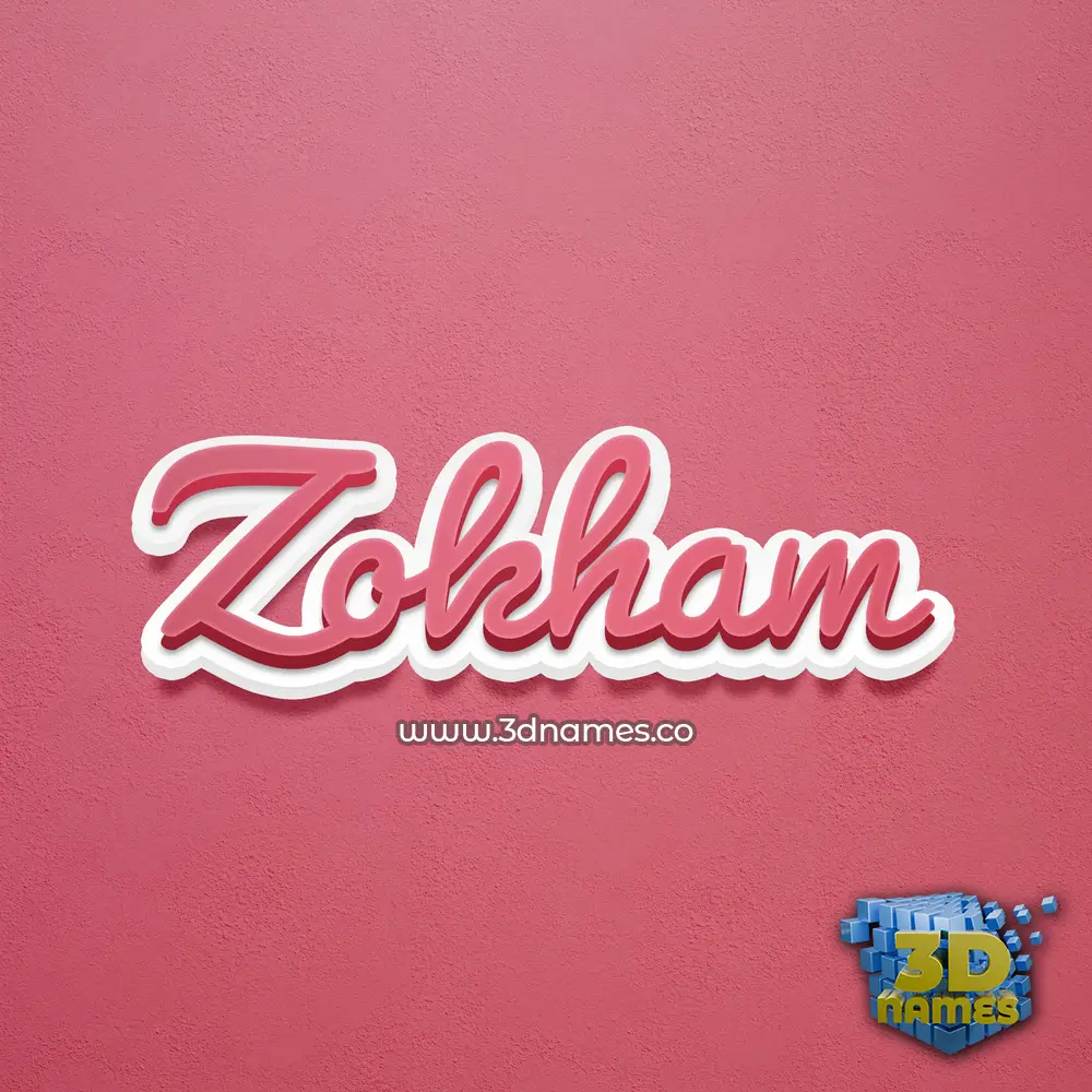 zokham in Red Scribble style - 3D name wallpaper