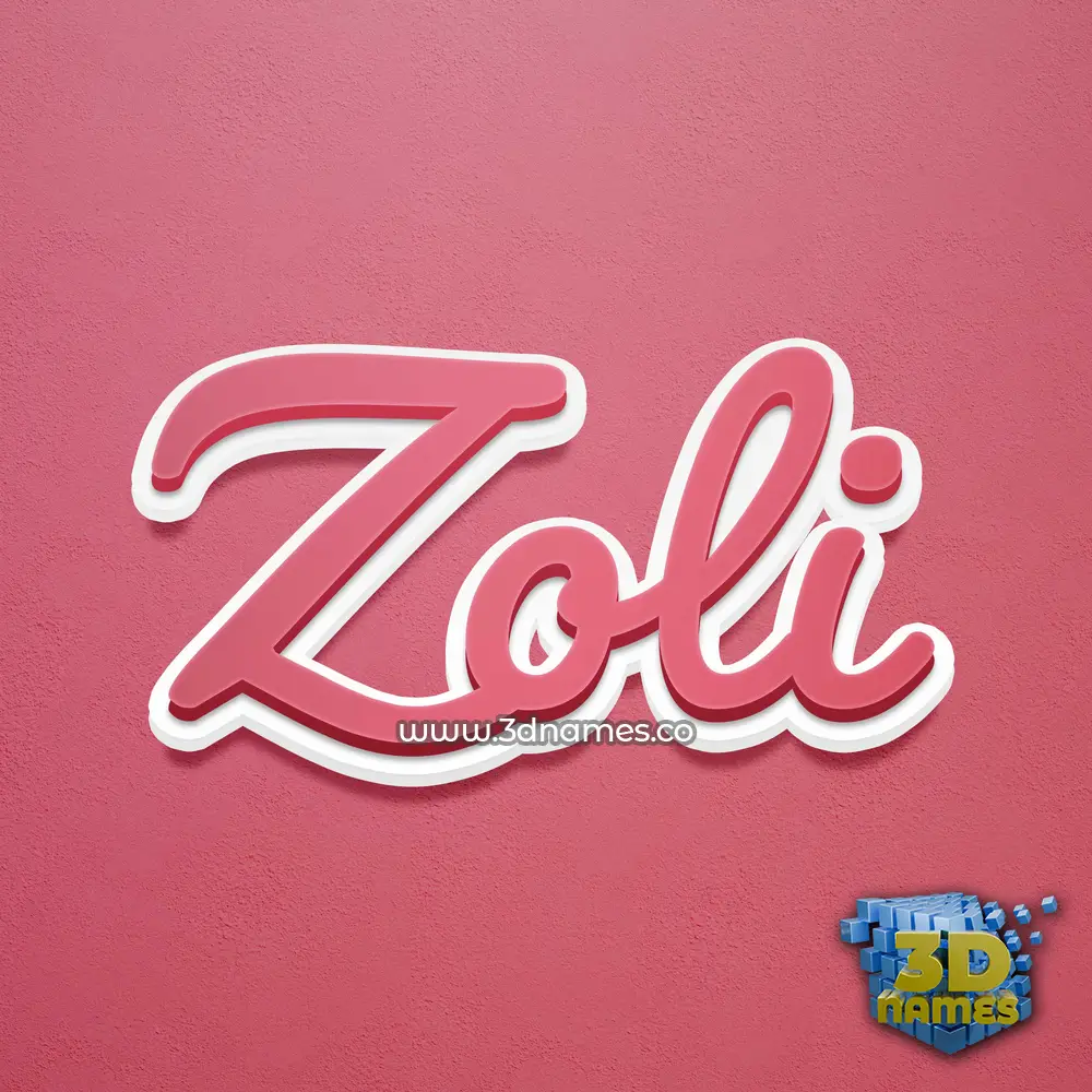 zoli in Red Scribble style - 3D name wallpaper