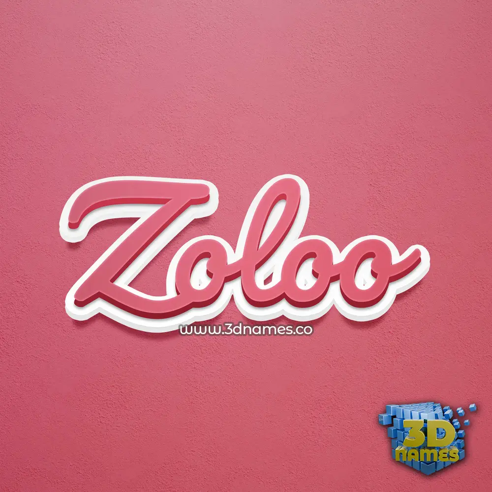 zoloo in Red Scribble style - 3D name wallpaper