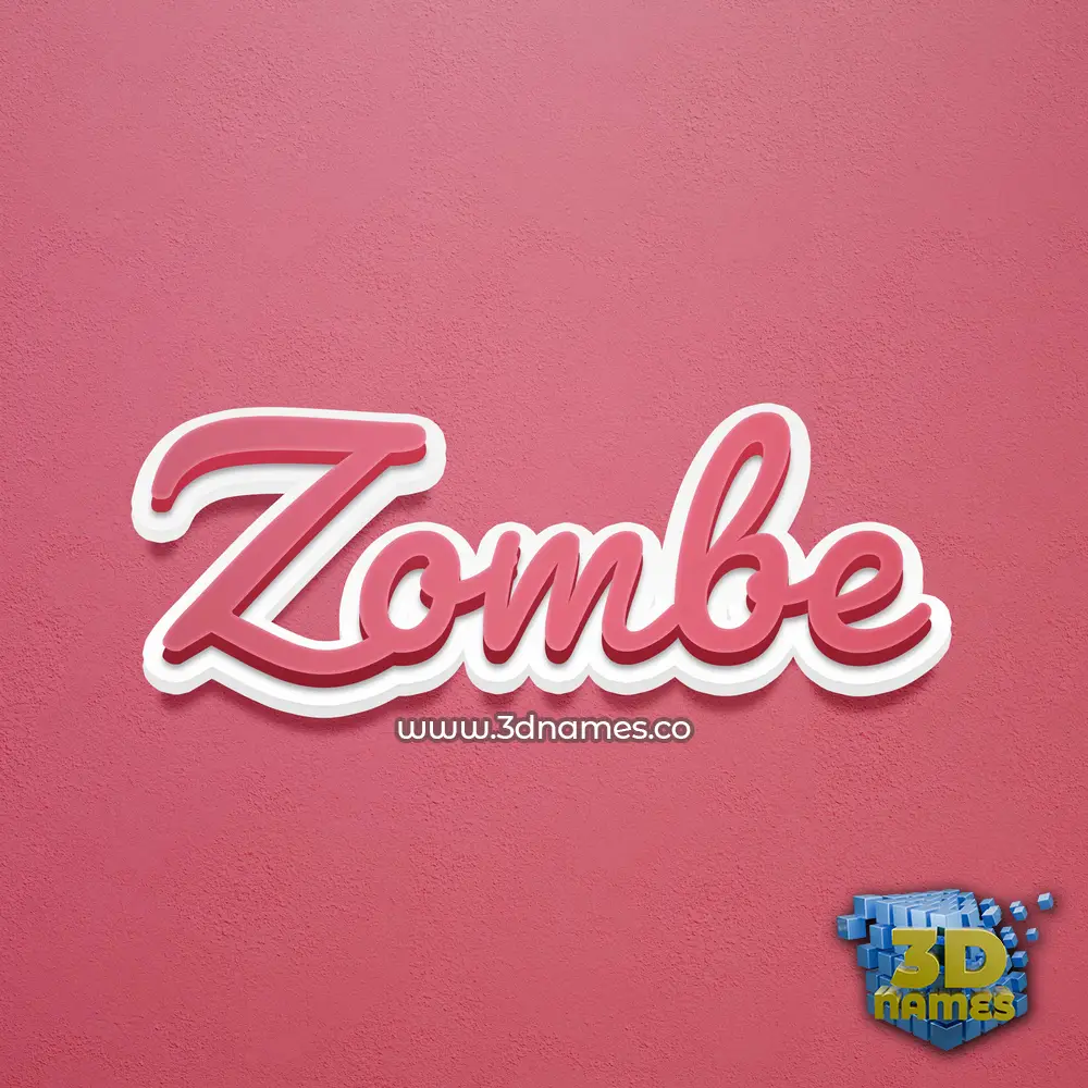 zombe in Red Scribble style - 3D name wallpaper
