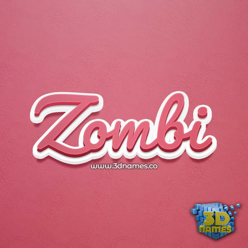 zombi in Red Scribble style - 3D name wallpaper