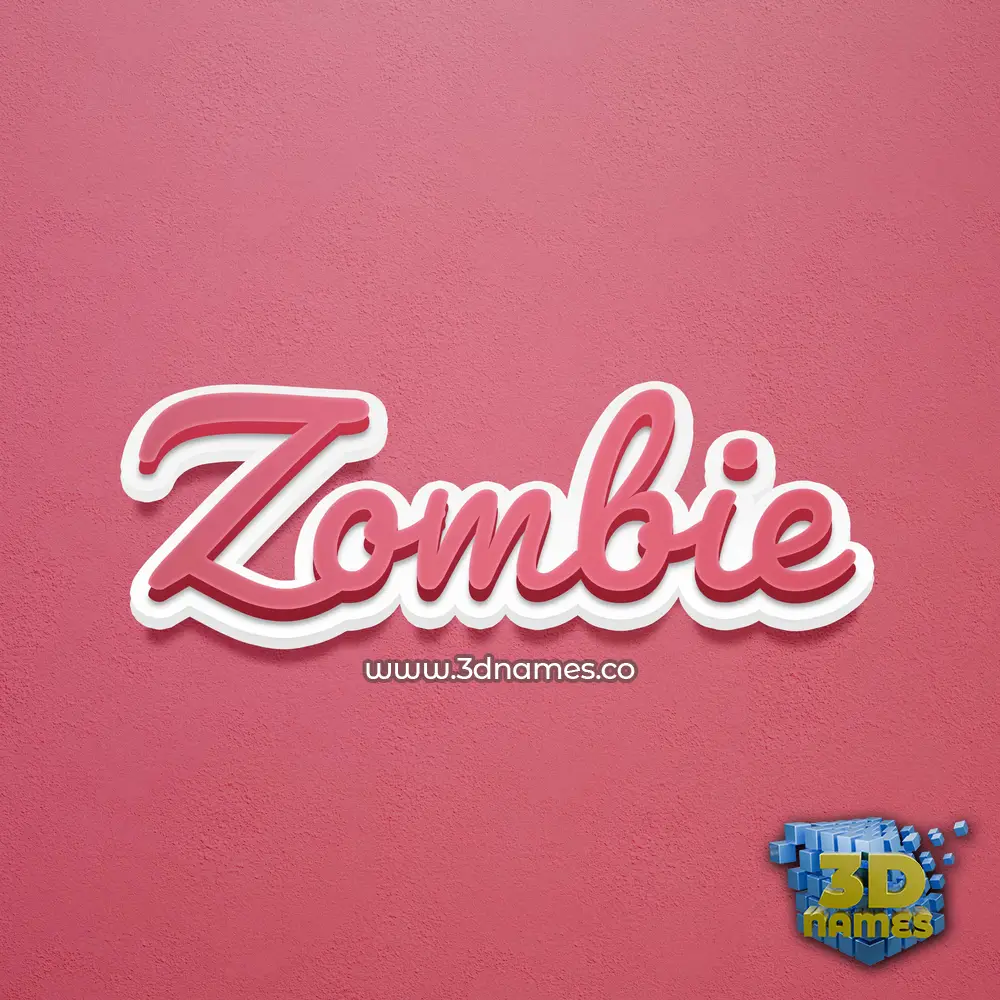 zombie in Red Scribble style - 3D name wallpaper