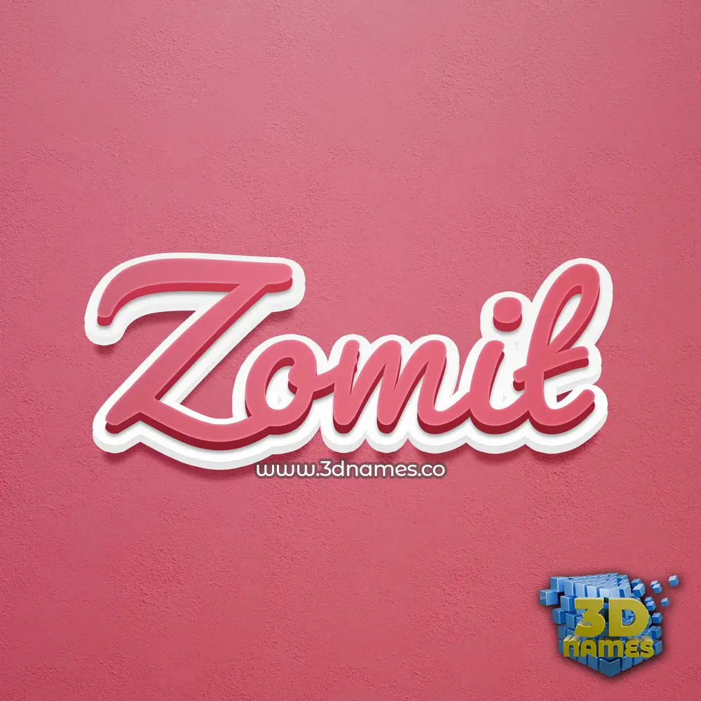 zomit in Red Scribble style - 3D name wallpaper