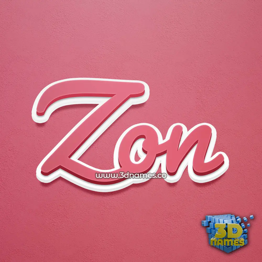 zon in Red Scribble style - 3D name wallpaper