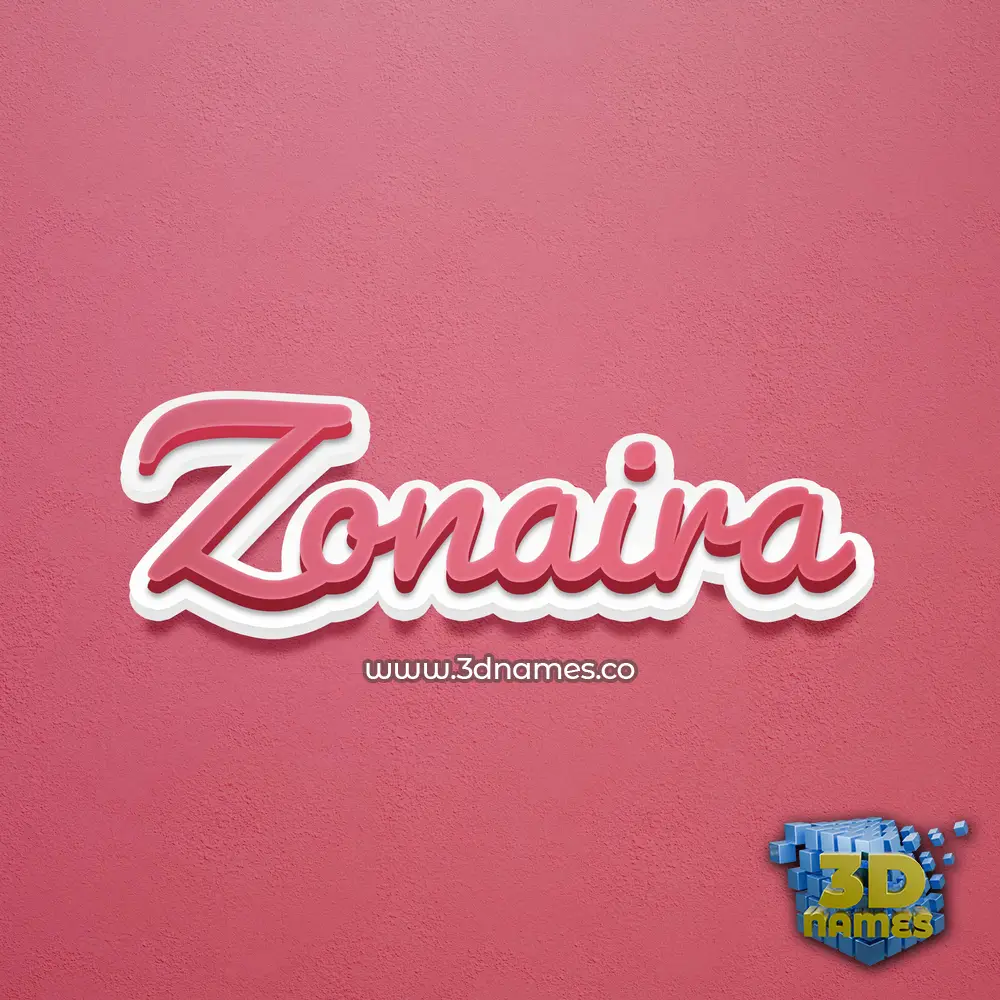 zonaira in Red Scribble style - 3D name wallpaper