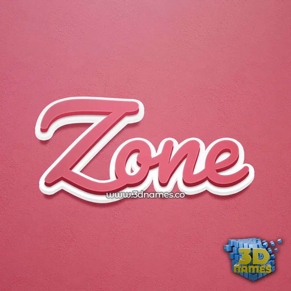 zone in Red Scribble style - 3D name wallpaper