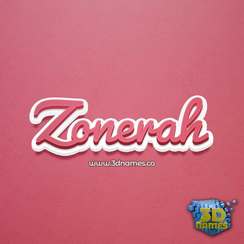 zonerah in Red Scribble style - 3D name wallpaper