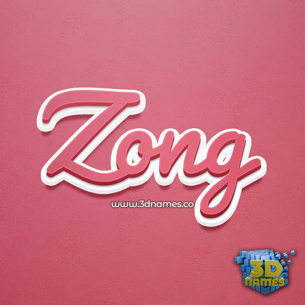zong in Red Scribble style - 3D name wallpaper