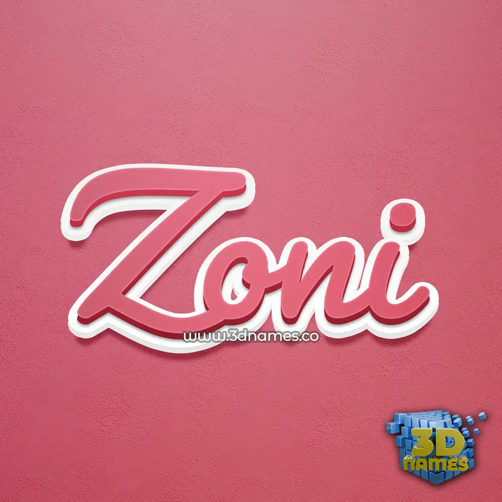 zoni in Red Scribble style - 3D name wallpaper