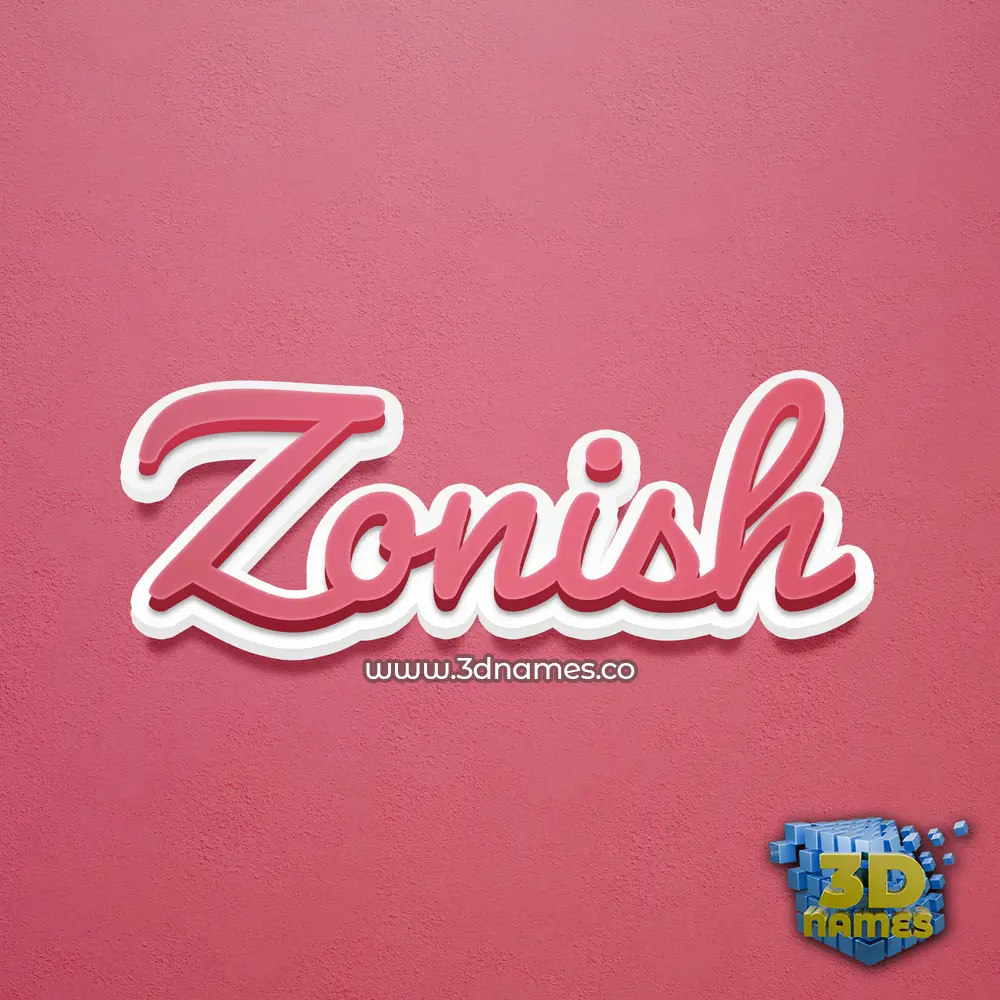 zonish in Red Scribble style - 3D name wallpaper
