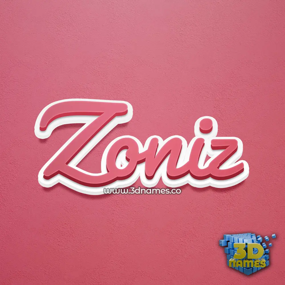 zoniz in Red Scribble style - 3D name wallpaper