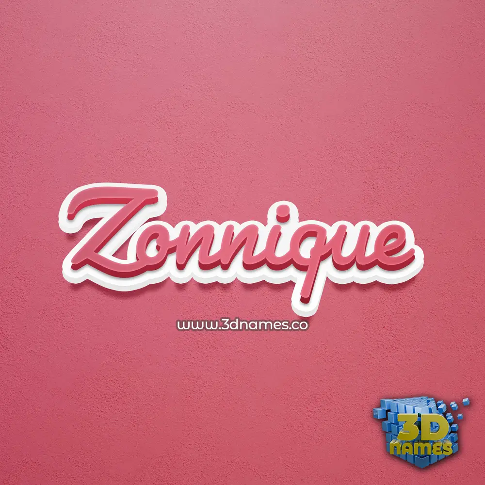 zonnique in Red Scribble style - 3D name wallpaper