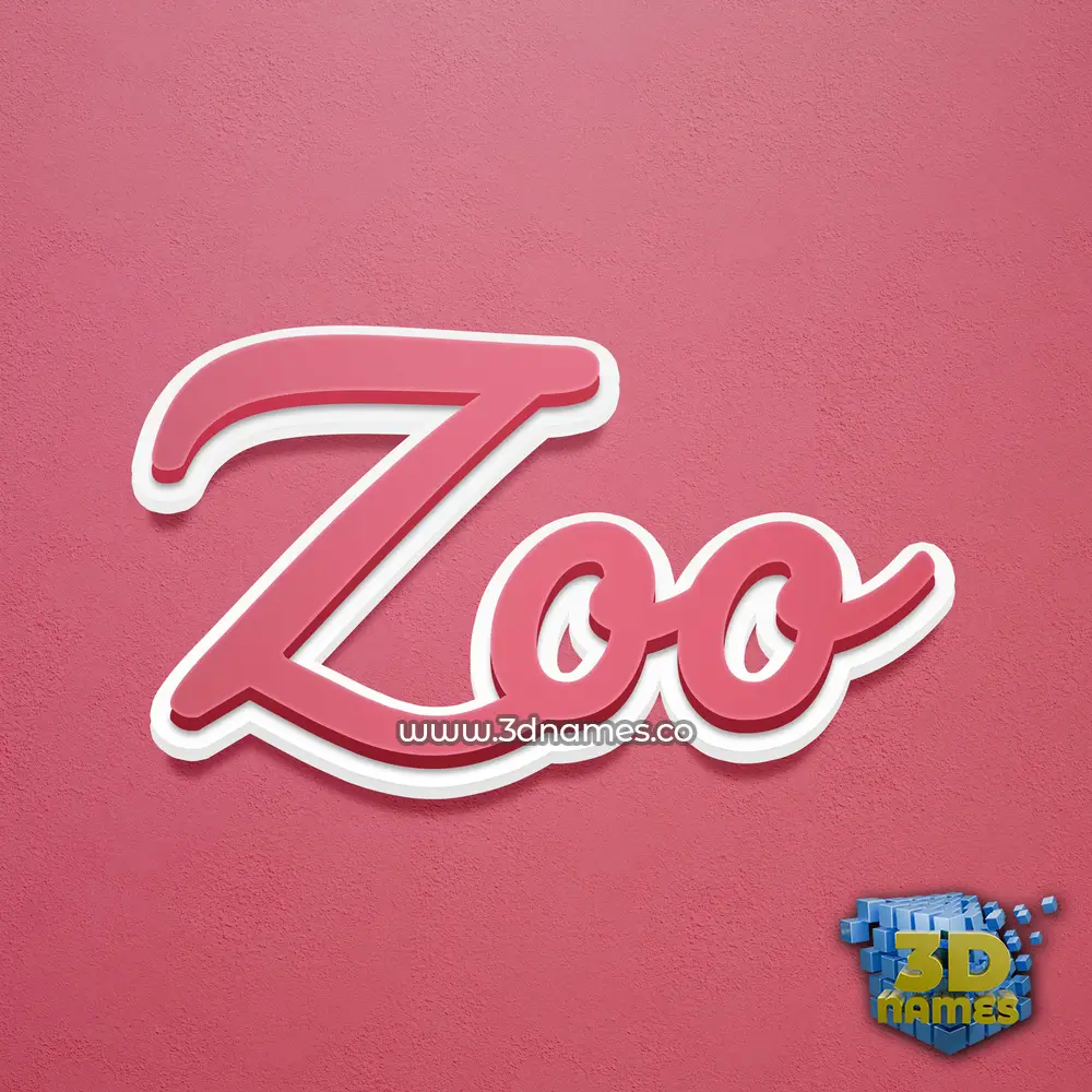 zoo in Red Scribble style - 3D name wallpaper