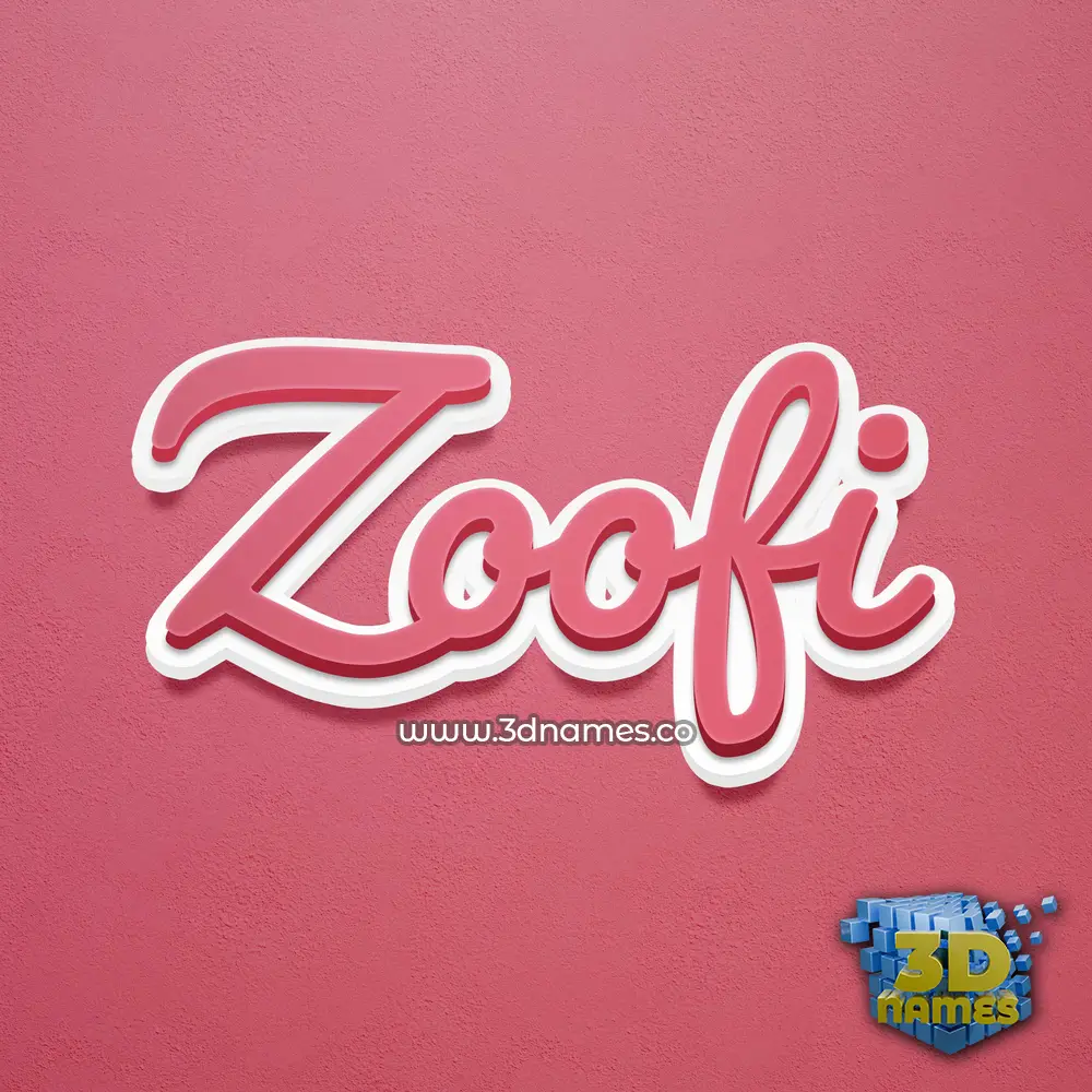 zoofi in Red Scribble style - 3D name wallpaper